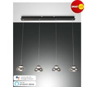 Arabella sospensione smart lineare LED 32w dimmerabile 4 diffusori vetro fume [EEK: A]