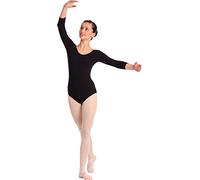 Arabesque 2002 - Costume da balletto classico con maniche a 3/4, con body Nero XS