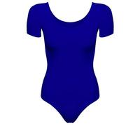 Arabesque Carmen - Body da Danza in Lycra a Maniche Corte, Blu, XS