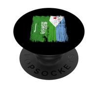 Arabia Saudita Gibuti Mezza bandiera Orgoglio del Gibuti Saudita PopSockets PopGrip Adesivo