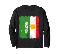Arabia Saudita Kurdistan Mezza Bandiera Arabia Saudita Curdo Maglia a Manica