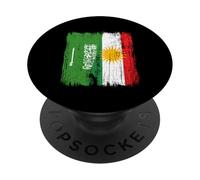 Arabia Saudita Kurdistan Mezza bandiera Arabia Saudita Curdo PopSockets PopGrip Adesivo