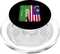 Arabia Saudita Malesia Mezza bandiera Saudi Malaysian Heritage PopSockets PopGrip per MagSafe