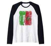 Arabia Saudita Marocco Mezza Bandiera Arabia Saudita Marocchino Maglia con Maniche Raglan