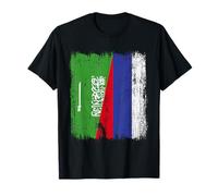 Arabia Saudita Russia Mezza Bandiera Arabia Saudita Maglia Russa Maglietta