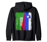 Arabia Saudita Slovenia Mezza bandiera Saudi Slovenia Orgoglio Felpa con Cappuccio