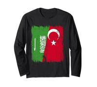 Arabia Saudita Turchia Mezza Bandiera Turchia Arabia Saudita Turco Maglia a Manica