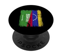 Arabia Saudita Venezuela Half Flag Maglia venezuelana Saudita PopSockets PopGrip Adesivo