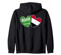Arabia Saudita Yemen Bandiera Cuori Saudita Yemenita Patrimonio Felpa con Cappuccio