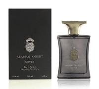 Arabian Oud ARABIAN KNIGHT SILVER 100 ml | Eau de Parfum per Lui | Fiore di Geranio, Cashmeran, Ambra e Vaniglia | Profumo Legnoso e Ambrato.