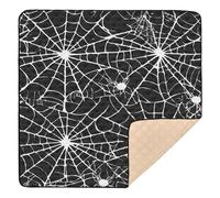 Arachnid Web, tappetino da gioco per bambini con motivo nero, grande, robusto, per interni ed esterni, impermeabile, per la pancia, per neonati, neonati, 127 x 127 cm