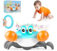 Aragallant Granchio Che Cammina Neonato, Granchio Tummy Time per Neonato dai 3 ai 9 Mesi, Granchio Giocattolo con Musica e Luci, Giochi per Stimolare a Gattonare Regalo per Bambini 1 2 3 4 Anni