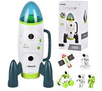 Aragallant Razzo Spaziale Giocattolo - con Suoni e Luci, Playset Space Shuttle - con Rover Spaziale, Astronauti e Satelliti (con luci) Giocattolo Regalo per 3-8 Anni