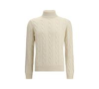 Aragona Cashmere White Cashmere Turtleneck - IT46 | S
