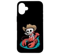 Aragosta Cowboy Gamberi Scheletro Halloween Custodia per iPhone 16 Plus