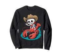 Aragosta Cowboy Gamberi Scheletro Halloween Felpa