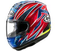 Arai RX-7V Evo Ogura 2023, casco integrale XS male Blu/Rosso/Giallo Fluo