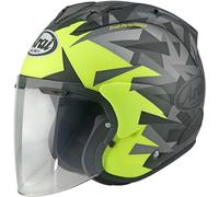 Arai SZ-R EVO Mimesis Casco Jet, nero-grigio-giallo, taglia XS per maschi