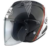 Arai SZ-R EVO Temu Casco Jet, nero-bianco-rosso, taglia M per maschi