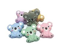 Arakierst 12 perline focali in silicone koala per penna perline a forma di animale in silicone per portachiavi gioielli fai da te donna cordino mestiere