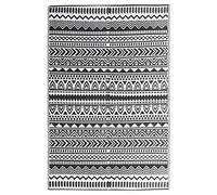 ARAKIL - Tappeto da esterno in polipropilene, resistente alle intemperie, impermeabile, antiscivolo, facile da pulire e isolante, per balcone, terrazza, campeggio e picnic, colore nero, 190 x 290 cm
