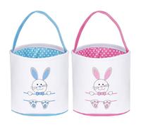 Araluky 2 cestini pasquali, cestini pasquali per bambini, cestino per uova di Pasqua per la caccia alle uova di Pasqua, cestini per la caccia alle uova di Pasqua, con orecchie da coniglio, secchielli