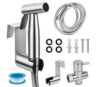 Aramanara Kit doccetta per bidet in acciaio inox, doccetta per bidet doccia, bidet doccia con valvola a T e tubo, getto per igiene personale