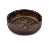 ARAMBH Black Mango Wood Fruit Bowl - Decorative Wooden Bowl for Table Centerpiece, Kitchen Counter & Modern Farmhouse Decor (25,4 x 25,4 x 7,62 cm)