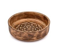 ARAMBH Burnt Mango Wood Fruit Bowl - Rustic Decorative Bowl for Table Centerpieces, Kitchen Counters & Farmhouse Styling (25,4 x 25,4 x 7,62 cm)