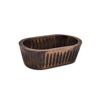 ARAMBH Decorative Mango Wood Bowl in Black Japan Finish - Elegant Rustic Centerpiece for Home, Restaurant & Café Tabletop Displays (25,4 x 15,24 x 7,62 cm)