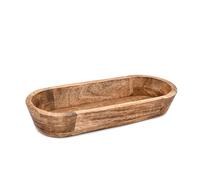 ARAMBH Handmade Mango Wood Decorative Bowl - Grande Rustic Dough Bowl for Home Decor, Kitchen, Bathroom & Entryway | Burnt Finish (35,56 x 15,24 x 5,08 cm)