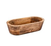 ARAMBH Mango Wood Decorative Centerpiece Bowl - Handmade Rustic Tray for Boho Home Decor | Natural Burn Finish (30,48 x 15,24 x 7,62 cm)