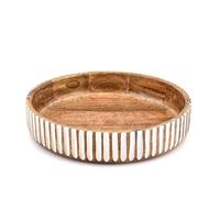 ARAMBH Mango Wood Salad Bowl - Grande Handcrafted Round Serving Bowl per insalate, frutta, vegetabili, cereal e snack (30,48 x 30,48 x 6,35 cm)