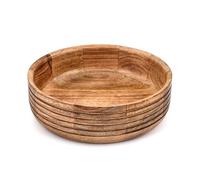 ARAMBH Mango Wood Salad Bowl - Rustic Burning Finish, Multi-Purpose Bowl per insalate, vegetables & Table Centerpiece (25,4 x 25,4 x 7,62 cm)