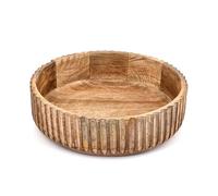 ARAMBH Mango Wood Salad Bowl with Rustic Burning Finish - Perfect for insalate, vegetables & Decorative Centerpiece (25,4 x 25,4 x 7,62 cm)