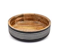 ARAMBH Modern Black Fruit Bowl - Concrete Look Decorative Centerpiece for Kitchen Counter, Dining Table & Farmhouse Decor (25,4 x 25,4 x 7,62 cm)