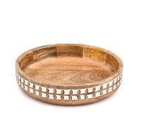 ARAMBH Rustic Mango Wood Decorative Bowl - Centerpiece Handmade for Kitchen Island, Bathroom Vanity & Home Decor (30,48 x 30,48 x 6,35 cm)