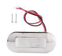 Aramox 12V DC 3 Perline lampada IP67 Impermeabile LED Passerella Luce di cortesia Lampada di forma ovale in acciaio inossidabile per marino(Bianco caldo)