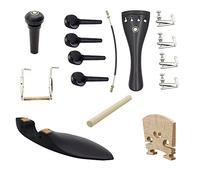 Aramox 15 Pezzi Accessori per Parti di Violino Kit di Strumenti Fai da Te, Ponte di Ricambio per Cordiera in Rame Ebano Acero per Manutenzione Riparazione Violino 4/4