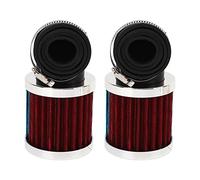 Aramox 2 Filtri Aria Moto Filtro Aspirazione Aria Curva a 90 Gradi Universale per Ugello Carburatore 28mm-48mm 50cc 70cc 90cc 125cc Ciclomotore Scooter ATV Dirt Bike (Rosso argento)