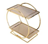 Aramox 2 Tier Organizzatore Trucco, Organizzatore Profumi in Acrilico per Comò e Toeletta, Scaffale Cosmetico Dorato per Piano Bagno