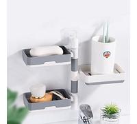 Aramox 3 Strati Contenitore di Sapone Rotabile, Design Multistrato, Drenaggio Rapido, Scatola di Sapone a Parete a Muro di Rotazione Flessibile Fanni da Pugno a Battibeo di per Ventilazione e Lavabo