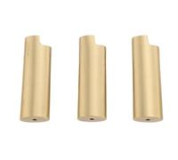 Aramox 3pcs Metallo più Leggero di Metallo, Superficie dello Specchio in Lega di Zinco Serratura Nera Color Accendino Manica Protettiva per la Festa della Festa, Idea per Fai -da -te (GOLD)