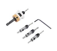 Aramox 4 Pcs Set di Bit di Trapano Controprotersink, Versatili Pezzi di Contropiede in Legno, Arresto della profondità Regolabile, Flauti a Spirale Ad Alte Prestazioni, Corpo in Lega di Alluminio,