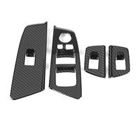 Aramox 4 Pezzi di Copertura del Telaio del Pulsante di Sollevamento Dell'interruttore del Finestrino Dell'auto, Rivestimento in Materiale ABS Galvanico o Opzione in Fibra di (Modello in fibra di