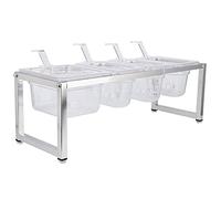 Aramox 4 su 1 Organizzatore Acrilico per Scatole di Condimento Trasparente per Barattoli di Stoccaggio da, a Prova di Polvere con Coperchio e Cucchiaio Retrattile, per Sale e Zucchero