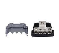 Aramox 4 Way Fuse Box Holder for Car Amplifiers & Audio Systems, Power Distribution Splitter Block, Automotive Blade Fuse Holder (12V 24V Car Audio, In-Line Fuse)