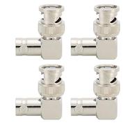Aramox 4pcs da 50 Ohm Connettore di Ottone con Gomito Ad Angolo Retto, Adattatore da Maschio a Femmina BNC per Sistemi di Comunicazione Via Cavo Coassiale