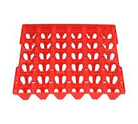 Aramox 5 Pezzi di Contenitori per Uova in Plastica, Vassoio per Uova Impilabile da 30 Celle, 11,3 X 11,1 Pollici, Supporto Riutilizzabile per la Domestica, Fattoria, Pollaio, Trasporto di (rosso)