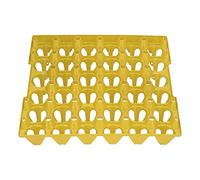 Aramox 5 Pezzi di Contenitori per Uova in Plastica, Vassoio per Uova Impilabile da 30 Celle, 11,3 X 11,1 Pollici, Supporto Riutilizzabile per la Domestica, Fattoria, Pollaio, Trasporto di (YELLOW)